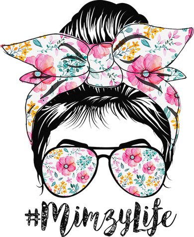 Mimzy Life Messy Hair Bun Floral Mother's Day Women's Dry Zone Grid Polo
