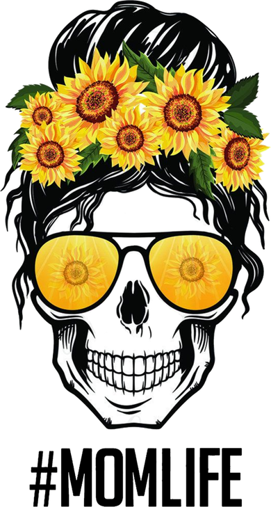 Mom Life Sunflower Skull Toddler Hoodie