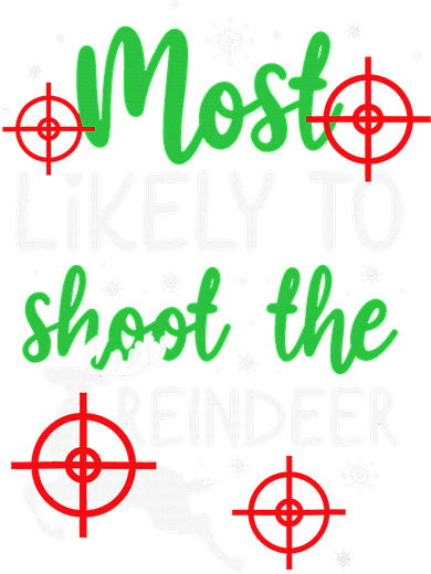 Most Likely To Shoot The Reindeer Funny Holiday Christmas 11oz C Handle Ceramic Mug