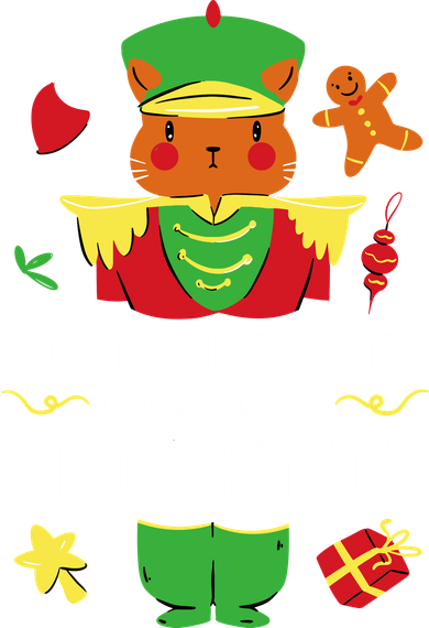 Most Likely To Open All The Presents Funny Christmas Cat Santa Mousepad