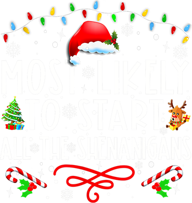 Most Likely To Start All The Shenanigans Family Xmas Holiday Women's Dry Zone Grid Polo