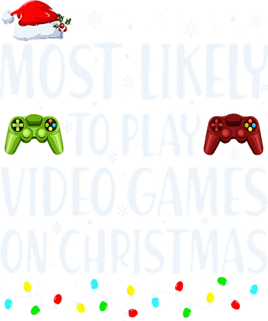 Most Likely To Play Video Games On Christmas Xmas Lights  Hat