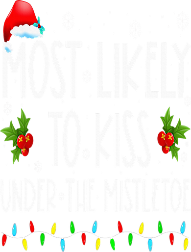 Most likely to  under the mistletoe Family Christmas Coaster