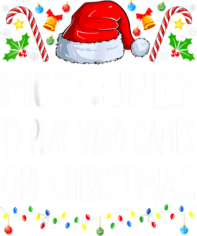 Most Likely To Play Video Games On Christmas Funny Pajamas Kids T-Shirt