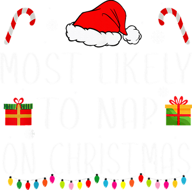 Most Likely To Nap On Christmas Family Funny Matching Polo