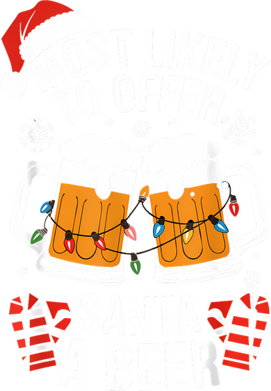 Most Likely To Offer Santa A Beer Christmas Drinking Kids T-Shirt