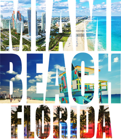 Miami Beach Florida Retro City Logo Doggie Tank