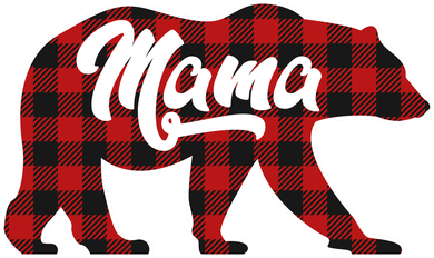 Family Christmas Matching Plaid Mama Bear T-Shirt