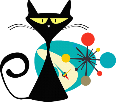 Midcentury Mid Century Cat Retro Atomic Age Space Modern Mousepad
