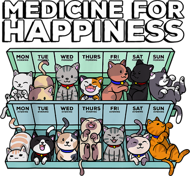 My Medicine For Happiness Called Cats Every Day Kitten Cat Women's Sweatshirt