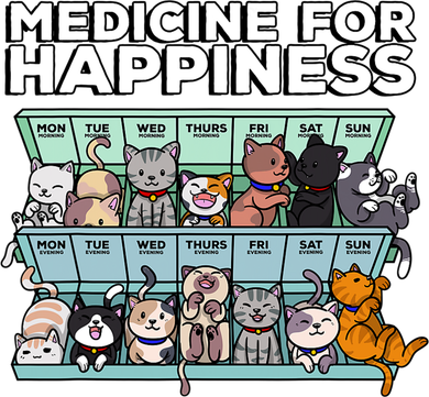 My Medicine For Happiness Called Cats Every Day Kitten Cat Women's Long Sleeve Shirt