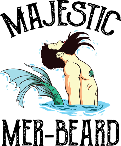 Majestic Merbeard Funny Merman Manly Merman Golf Towel