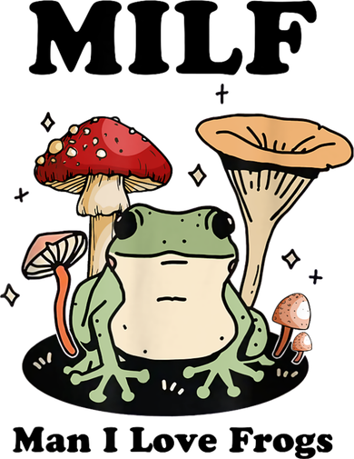 MILF Man I Love Frogs Vintage Retro Frog And Fungi Mushroom Kids Long Sleeve Shirt