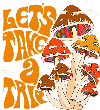 Magic Mushroom Lets Take Trip Psychedelic Rave Trippy Button