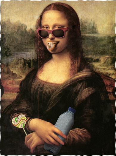 Modern Mona Lisa Tongue Ring Hoodie