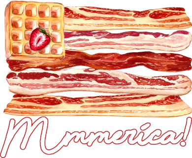 Mmmerica Bacon Waffle Merica Flag Kids Hoodie