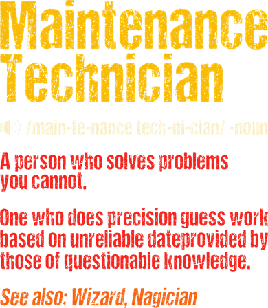 Maintenance Man retro Definition Technician  Backpack