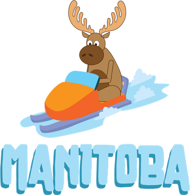 Manitoba Moose Snowmobile Sled Gift For Riders Great Gift Button