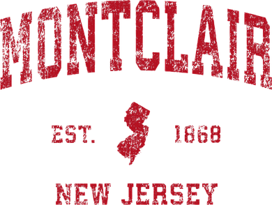 Montclair New Jersey Nj Vintage Sports Design Red Print Women's Sweatshirt