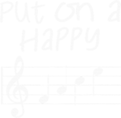 Musical Notes Put On A Happy Face Cute Music Loving Women's Sweatshirt