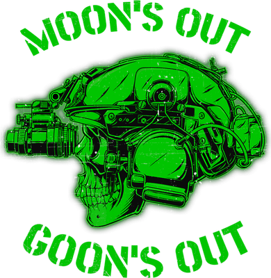 MOON'S OUT GOON'S OUT Skull Helmet NVGs Military 'S Button