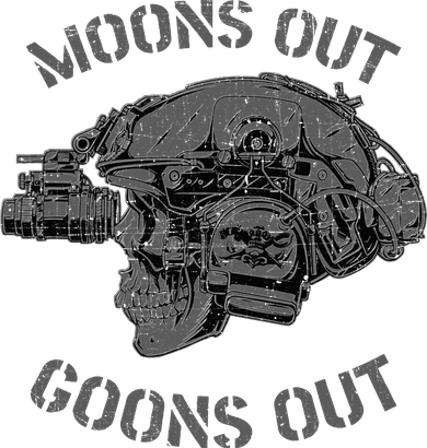 MoonS Out Goons Out Skull Helmet Nvgs Nsw Swcc Dbg Pin T-Shirt