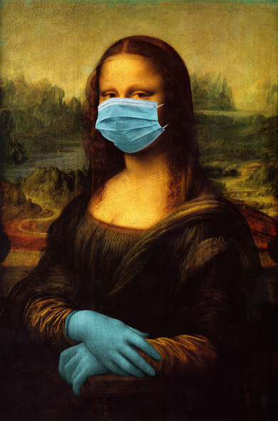 Mona Lisa Face Mas And Gloves Pandemic Kids T-Shirt