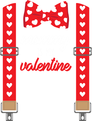 Mommy Is My Valentine Cute Bow Tie Suspenders Women's Sweatshirt