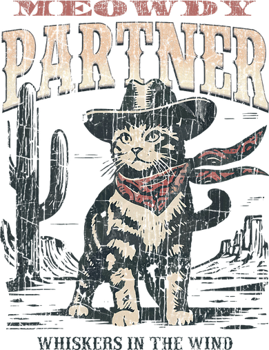 Meowdy Partner Cowboy Cat Vintage Hat