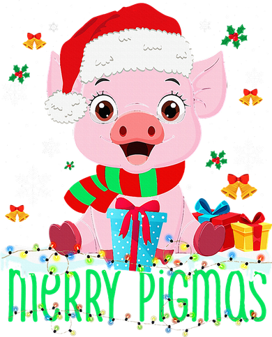 Merry Pigmas Pig Christmas Santa Hat Funny Xmas Light Farmer Kids Hoodie
