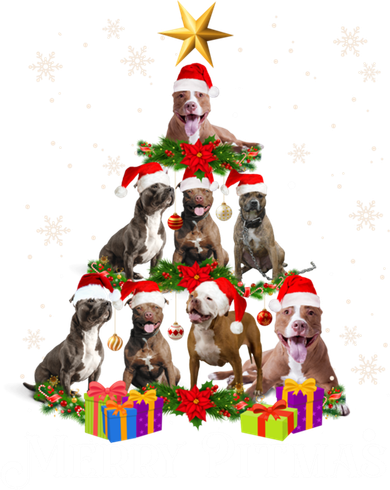 Merry Pitmas Pitbull Dog Ugly Christmas Sweater Tree Dogs Cute Gift Doggie Tank
