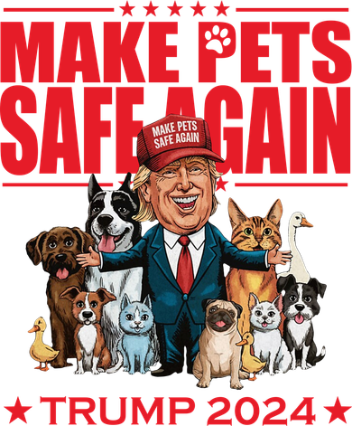 Make Pets Safe Again Trump 2024 Funny Cartoon Women's Sweatshirt