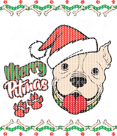 Merry Pitmas Ugly Christmas Sweater Doggie Tank