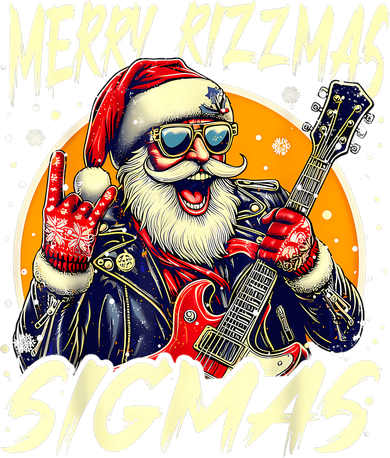 Merry Rizzmas Christmas Rizz Cool Santa Sunglasses Xmas Kids T-Shirt