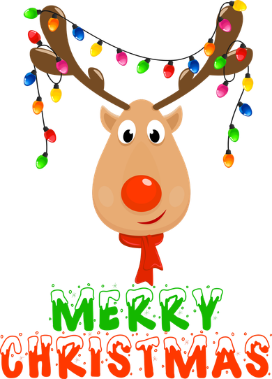 Cute Merry Christmas Reindeer Golf Towel