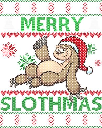 Merry Slothmas Ugly Christmas Button