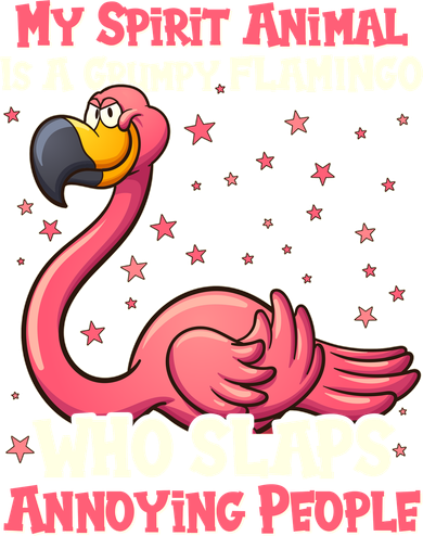 My Spirit Animal Is A Grumpy Flamingo Women's V-Neck T-Shirt