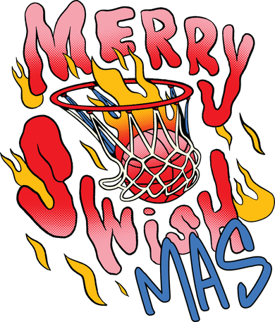 Merry Swishmas Basketball Kids T-Shirt