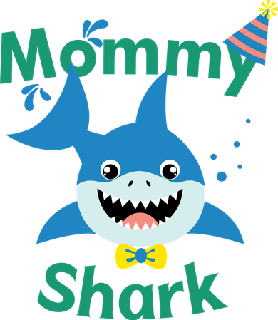 Mommy Shark Birthday Party Matching Family Ornament