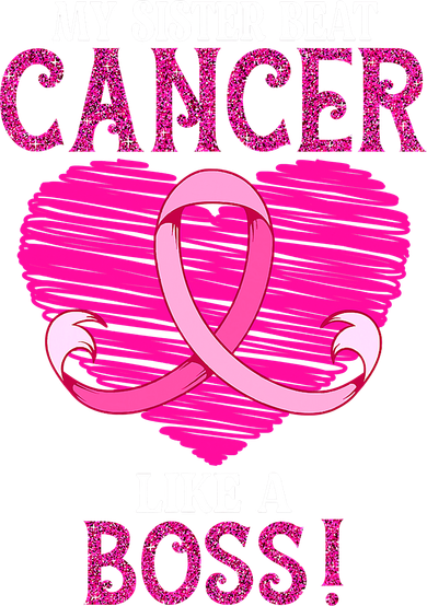 My Sister Beat Breast Cancer Pink Ribbon Survivor Awareness Toddler Long Sleeve