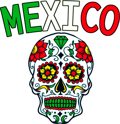 Mexico Skull Kids Long Sleeve Shirt