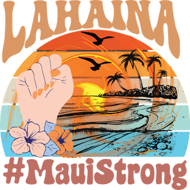 Maui Strong Lahaina Banyan Tree Maui Hawaii Shoreline Kids Long Sleeve Shirt