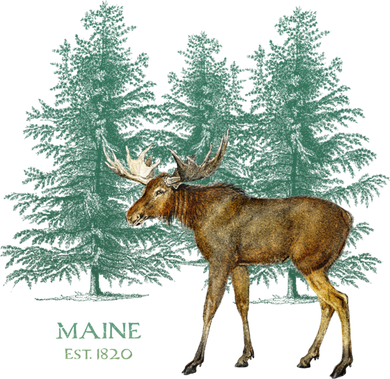 Maine State Moose Lovers Trees Vintagelook Souvenir Gift Baby Bodysuit
