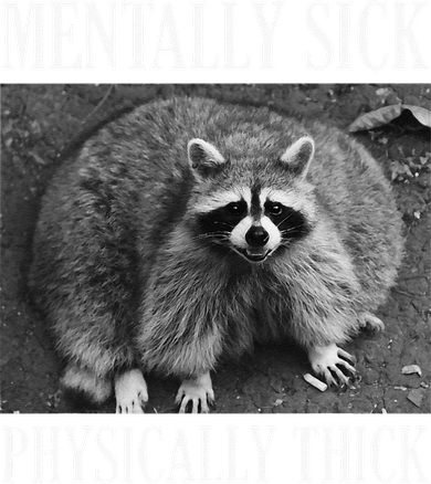 Mentally Sick Physically Thick Funny Raccoon Quote Polo