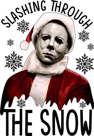 Myers Slashing Through The Snow Horror Christmas Santa Hat