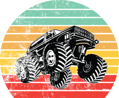 Retro Monster Truck Emblem Women's Tank Top