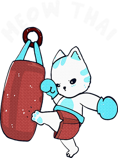 Muay Thai Cat Meow Thai Punching Bag Fighting Sport 11oz C Handle Ceramic Mug