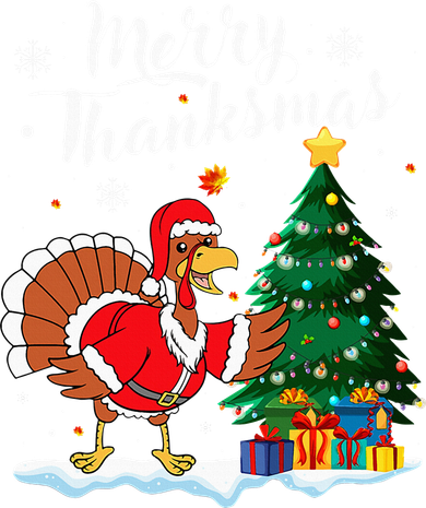 Merry Thanksmas Christmas Turkey Santa Thanksgiving Fall Women's Hoodie