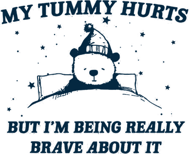 My Tummy Hurts Funny Bear Retro Cartoon Meme Women's Hoodie