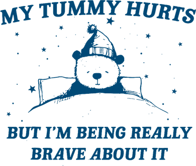 My Tummy Hurts Funny Bear Retro Cartoon Meme Old Cartoon Kids T-Shirt